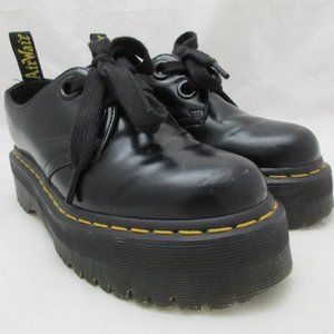 Dr. Martens Holly Platform Black Leather Shoes Women's Size 6